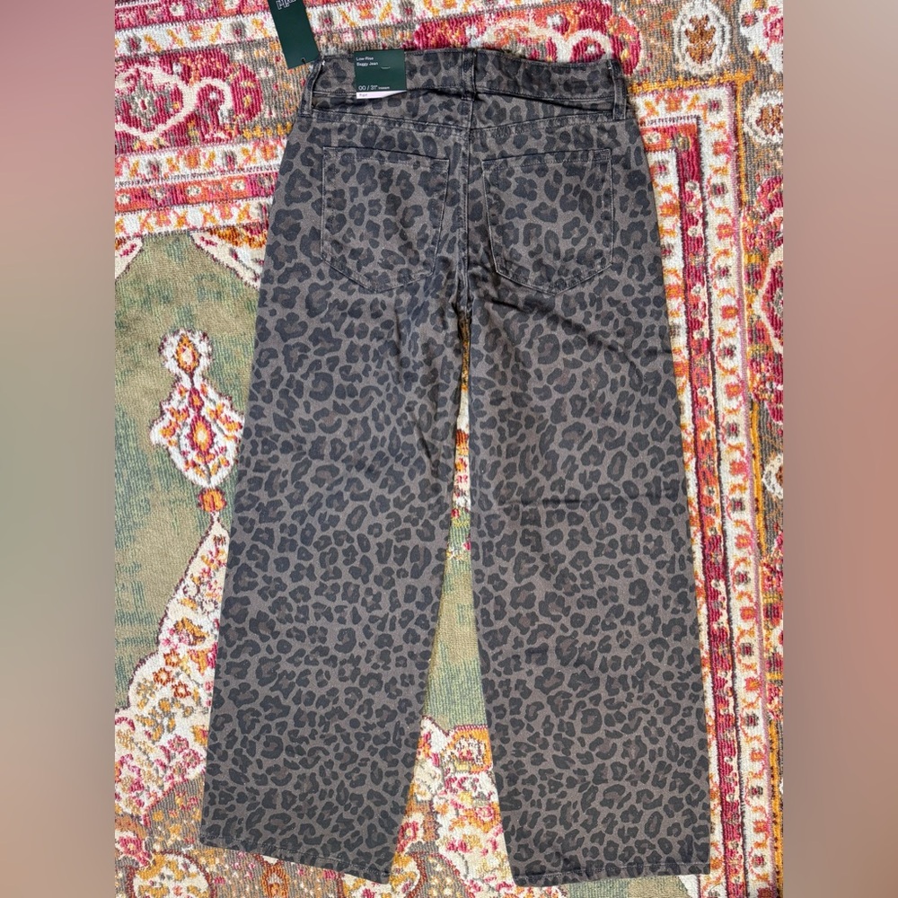 Wild Fable Leopard / Cheetah Print Pants Low Rise Baggy Jeans - Picture 6 of 7